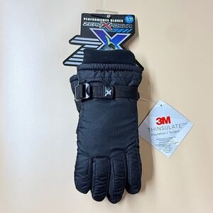 ZeroXposur Kids Black Performance Gloves 3M Thinsulate Youth S/M Q55107 NWT